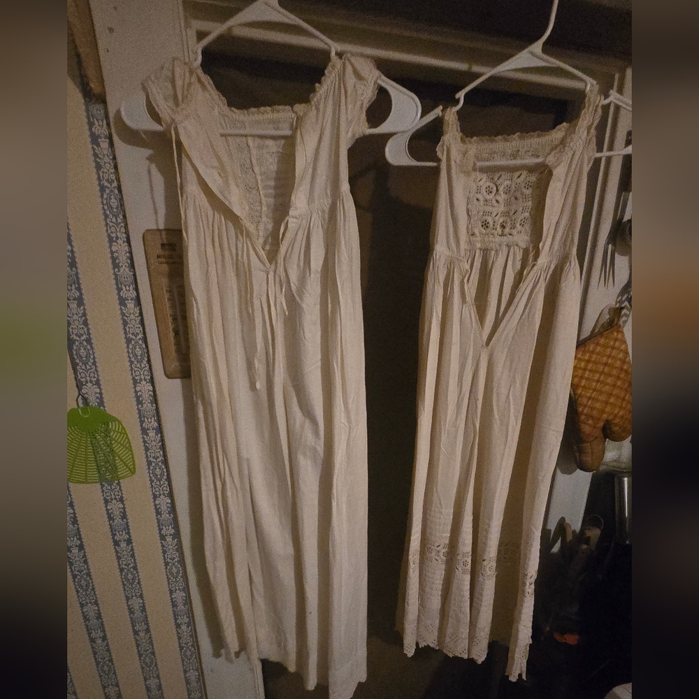 Two Antique Christening gowns 40" Long